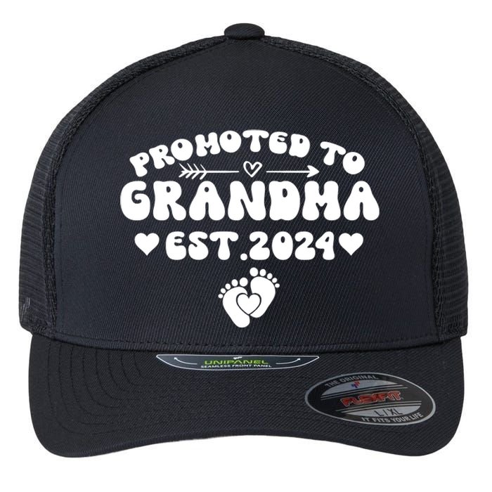 Soon To Be Grandma 2024 Gift Promoted To Grandma Est 2024 Flexfit Unipanel Trucker Cap