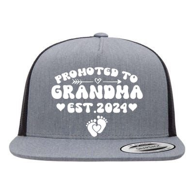 Soon To Be Grandma 2024 Gift Promoted To Grandma Est 2024 Flat Bill Trucker Hat