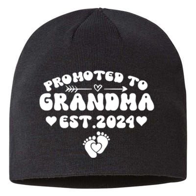 Soon To Be Grandma 2024 Gift Promoted To Grandma Est 2024 Sustainable Beanie