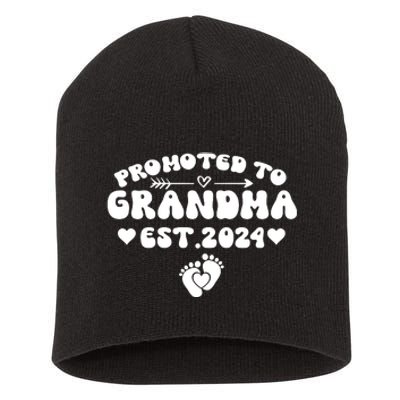 Soon To Be Grandma 2024 Gift Promoted To Grandma Est 2024 Short Acrylic Beanie