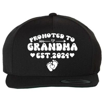 Soon To Be Grandma 2024 Gift Promoted To Grandma Est 2024 Wool Snapback Cap