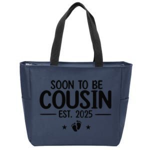 Soon To Be Cousin Est 2025 Funny Pregnancy Announcement Zip Tote Bag