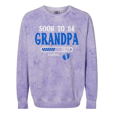 Soon To Be Grandpa Est.2024 New Grandpa Colorblast Crewneck Sweatshirt