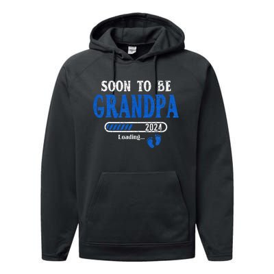 Soon To Be Grandpa Est.2024 New Grandpa Performance Fleece Hoodie