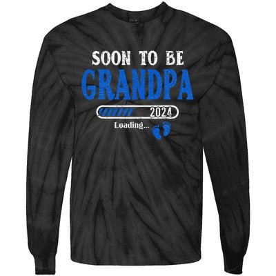 Soon To Be Grandpa Est.2024 New Grandpa Tie-Dye Long Sleeve Shirt