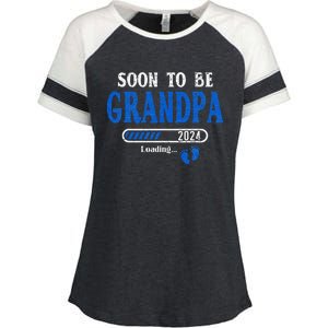 Soon To Be Grandpa Est.2024 New Grandpa Enza Ladies Jersey Colorblock Tee