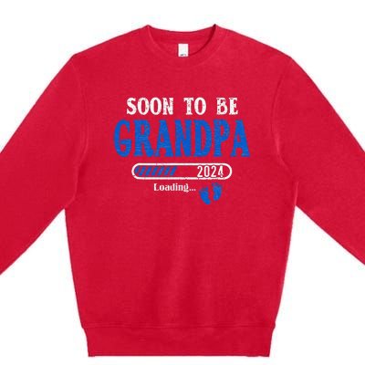 Soon To Be Grandpa Est.2024 New Grandpa Premium Crewneck Sweatshirt