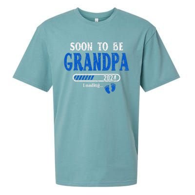 Soon To Be Grandpa Est.2024 New Grandpa Sueded Cloud Jersey T-Shirt