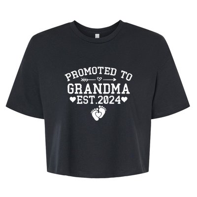 Soon To Be Grandma 2024 Gift Promoted To Grandma Est 2024 Bella+Canvas Jersey Crop Tee