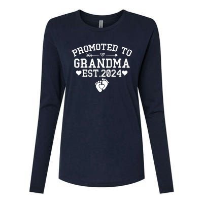 Soon To Be Grandma 2024 Gift Promoted To Grandma Est 2024 Womens Cotton Relaxed Long Sleeve T-Shirt