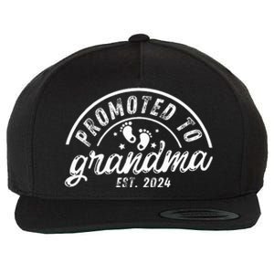 Soon to Be Grandma 2024 Promoted to Grandma Est 2024  Wool Snapback Cap