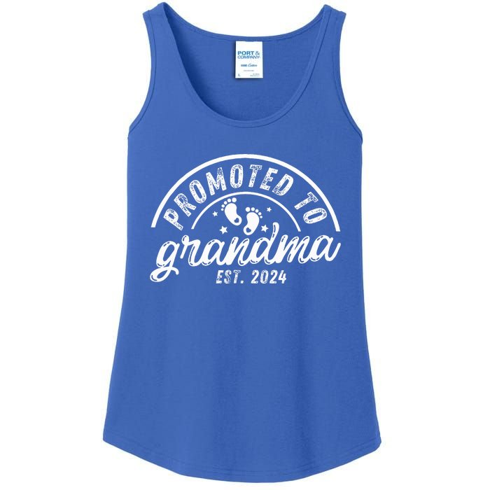 Soon to Be Grandma 2024 Promoted to Grandma Est 2024  Ladies Essential Tank