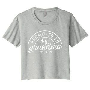 Soon to Be Grandma 2024 Promoted to Grandma Est 2024  Women's Crop Top Tee