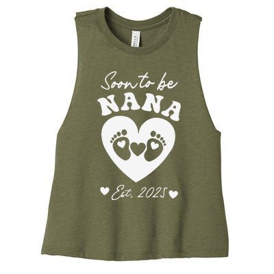 Soon To Be Nana 2025 Mothers Day First Time Mom Pregnancy Women's Racerback Cropped Tank