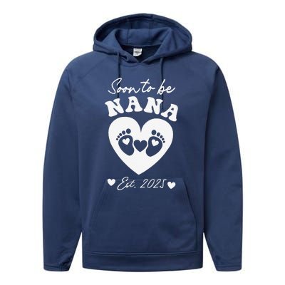 Soon To Be Nana 2025 Mothers Day First Time Mom Pregnancy Performance Fleece Hoodie