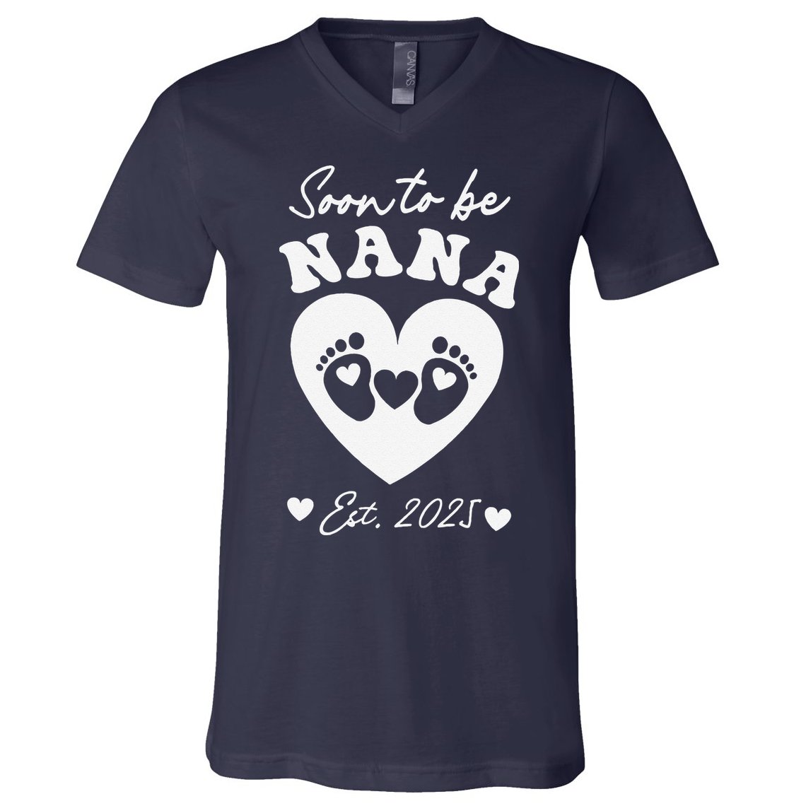 Soon To Be Nana 2025 Mothers Day First Time Mom Pregnancy V-Neck T-Shirt