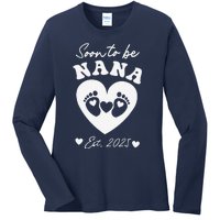 Soon To Be Nana 2025 Mothers Day First Time Mom Pregnancy Ladies Long Sleeve Shirt