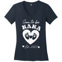 Soon To Be Nana 2025 Mothers Day First Time Mom Pregnancy Women's V-Neck T-Shirt