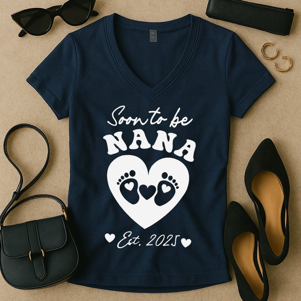 Soon To Be Nana 2025 Mothers Day First Time Mom Pregnancy Women's V-Neck T-Shirt