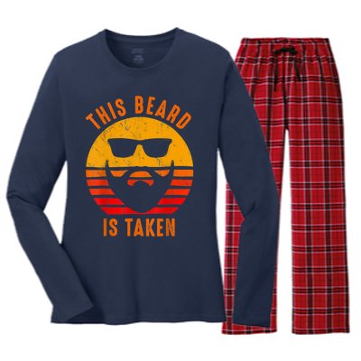 Sorry This Beard Is Taken Funny Valentines Day Gifts For Him Women's Long Sleeve Flannel Pajama Set 