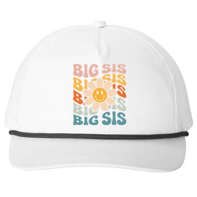 Soon To Be New Big Sister Retro Proud Big Sis Announcement Snapback Five-Panel Rope Hat