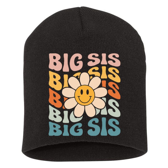 Soon To Be New Big Sister Retro Proud Big Sis Announcement Short Acrylic Beanie