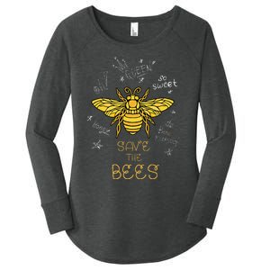 Save The Bees Graffiti Apiary Bee Beekeeper Earth Day Women's Perfect Tri Tunic Long Sleeve Shirt