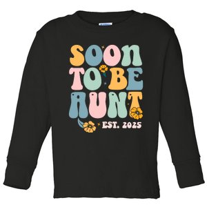 Soon To Be Aunt Est 2025 Toddler Long Sleeve Shirt