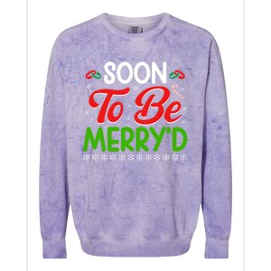 Soon To Be MerryD Engaged Matching Couples Christmas Funny Gift Colorblast Crewneck Sweatshirt