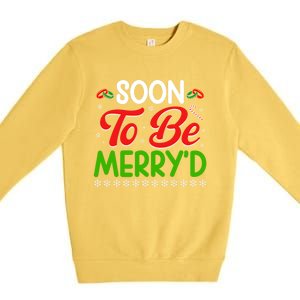 Soon To Be MerryD Engaged Matching Couples Christmas Funny Gift Premium Crewneck Sweatshirt