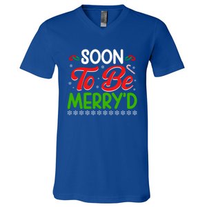 Soon To Be MerryD Engaged Matching Couples Christmas Funny Gift V-Neck T-Shirt