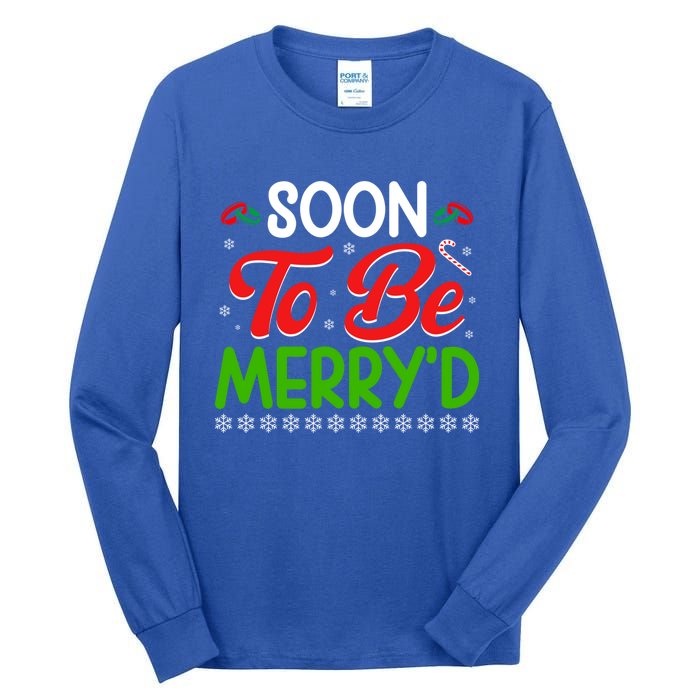 Soon To Be MerryD Engaged Matching Couples Christmas Funny Gift Tall Long Sleeve T-Shirt