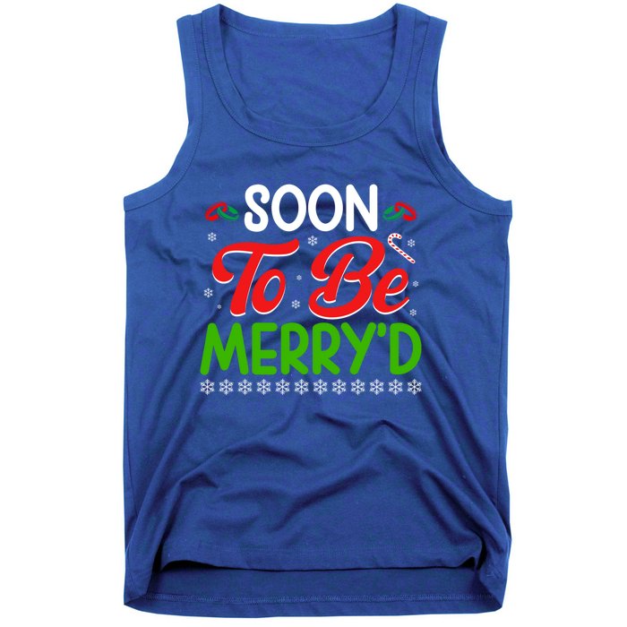 Soon To Be MerryD Engaged Matching Couples Christmas Funny Gift Tank Top