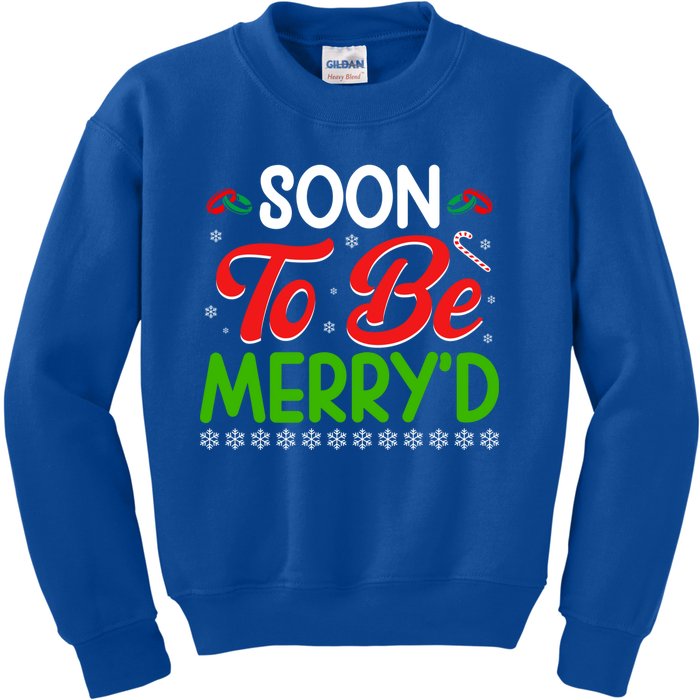 Soon To Be MerryD Engaged Matching Couples Christmas Funny Gift Kids Sweatshirt