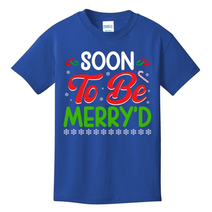 Soon To Be MerryD Engaged Matching Couples Christmas Funny Gift Kids T-Shirt