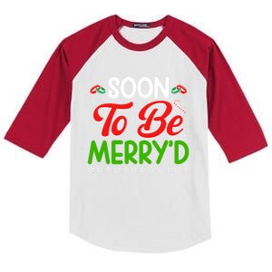 Soon To Be MerryD Engaged Matching Couples Christmas Funny Gift Kids Colorblock Raglan Jersey