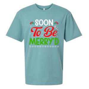 Soon To Be MerryD Engaged Matching Couples Christmas Funny Gift Sueded Cloud Jersey T-Shirt