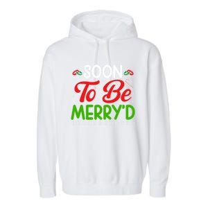 Soon To Be MerryD Engaged Matching Couples Christmas Funny Gift Garment-Dyed Fleece Hoodie