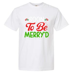 Soon To Be MerryD Engaged Matching Couples Christmas Funny Gift Garment-Dyed Heavyweight T-Shirt