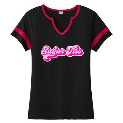 Sugar Tits Bubblegum Ladies Halftime Notch Neck Tee