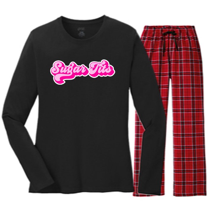 Sugar Tits Bubblegum Women's Long Sleeve Flannel Pajama Set 