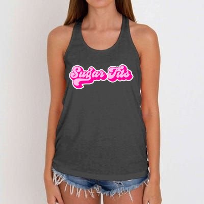 Sugar Tits Bubblegum Women's Knotted Racerback Tank