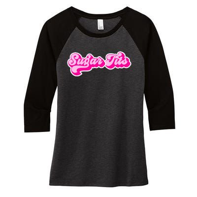 Sugar Tits Bubblegum Women's Tri-Blend 3/4-Sleeve Raglan Shirt