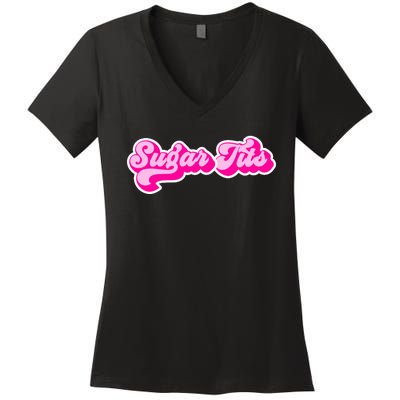 Sugar Tits Bubblegum Women's V-Neck T-Shirt