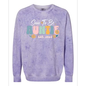 Soon To Be Auntie Est 2025 Colorblast Crewneck Sweatshirt