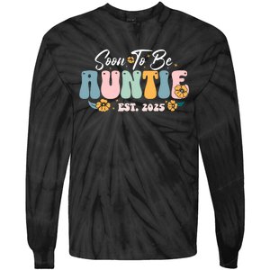 Soon To Be Auntie Est 2025 Tie-Dye Long Sleeve Shirt