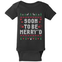 Soon To Be MerryD Engaged Couples Matching Ugly Christmas Baby Bodysuit