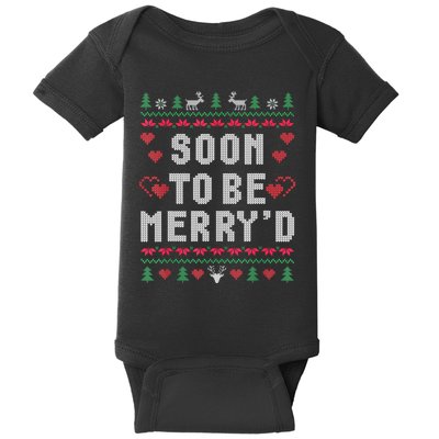 Soon To Be MerryD Engaged Couples Matching Ugly Christmas Baby Bodysuit