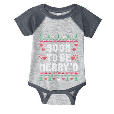 Soon To Be MerryD Engaged Couples Matching Ugly Christmas Infant Baby Jersey Bodysuit