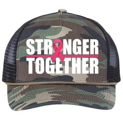 Stronger Together Breast Cancer Awareness Retro Rope Trucker Hat Cap